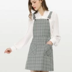 Allegra K Women's Causal Adjustable Strap Above Knee Suspender Dress