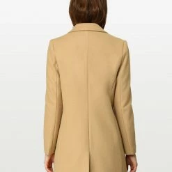 Allegra K Classic Notched Lapel One-Button Long Coat 17 Allegra K Classic Notched Lapel One-Button Long Coat