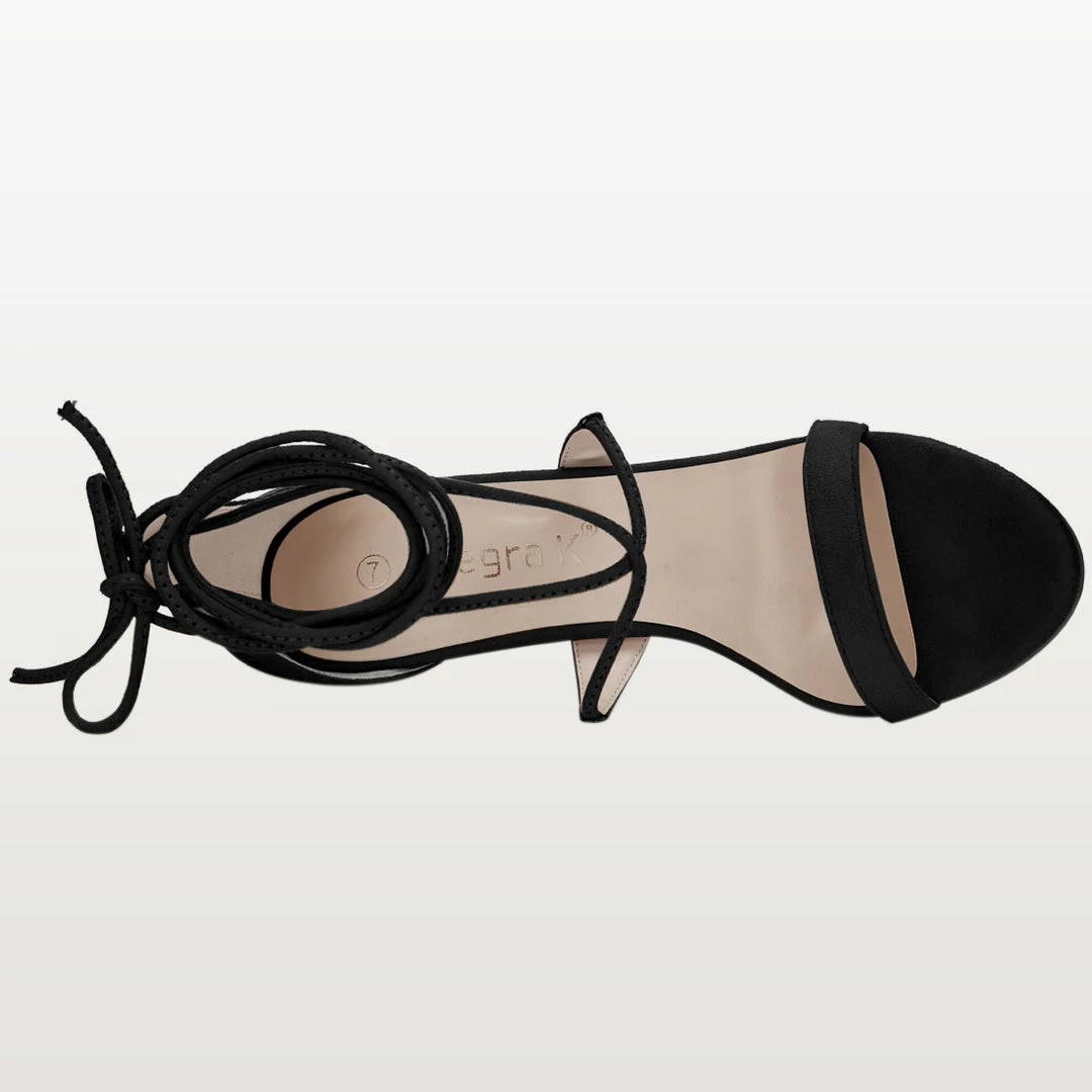 Allegra K Women Open Toe Stiletto High Heel Lace-Up Sandals Shoes 6 Allegra K Women Open Toe Stiletto High Heel Lace-Up Sandals Shoes