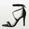 Allegra K Women Open Toe Stiletto High Heel Lace-Up Sandals Shoes