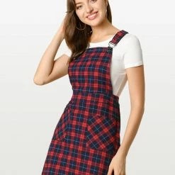 Allegra K Women's Causal Adjustable Strap Above Knee Suspender Dress