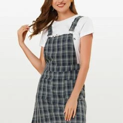 Allegra K Women's Causal Adjustable Strap Above Knee Suspender Dress