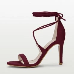 Allegra K Women Open Toe Stiletto High Heel Lace-Up Sandals Shoes 32 Allegra K Women Open Toe Stiletto High Heel Lace-Up Sandals Shoes