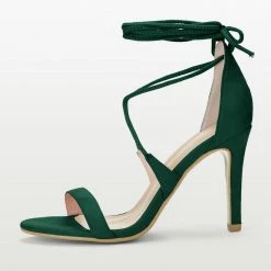 Allegra K Women Open Toe Stiletto High Heel Lace-Up Sandals Shoes 33 Allegra K Women Open Toe Stiletto High Heel Lace-Up Sandals Shoes