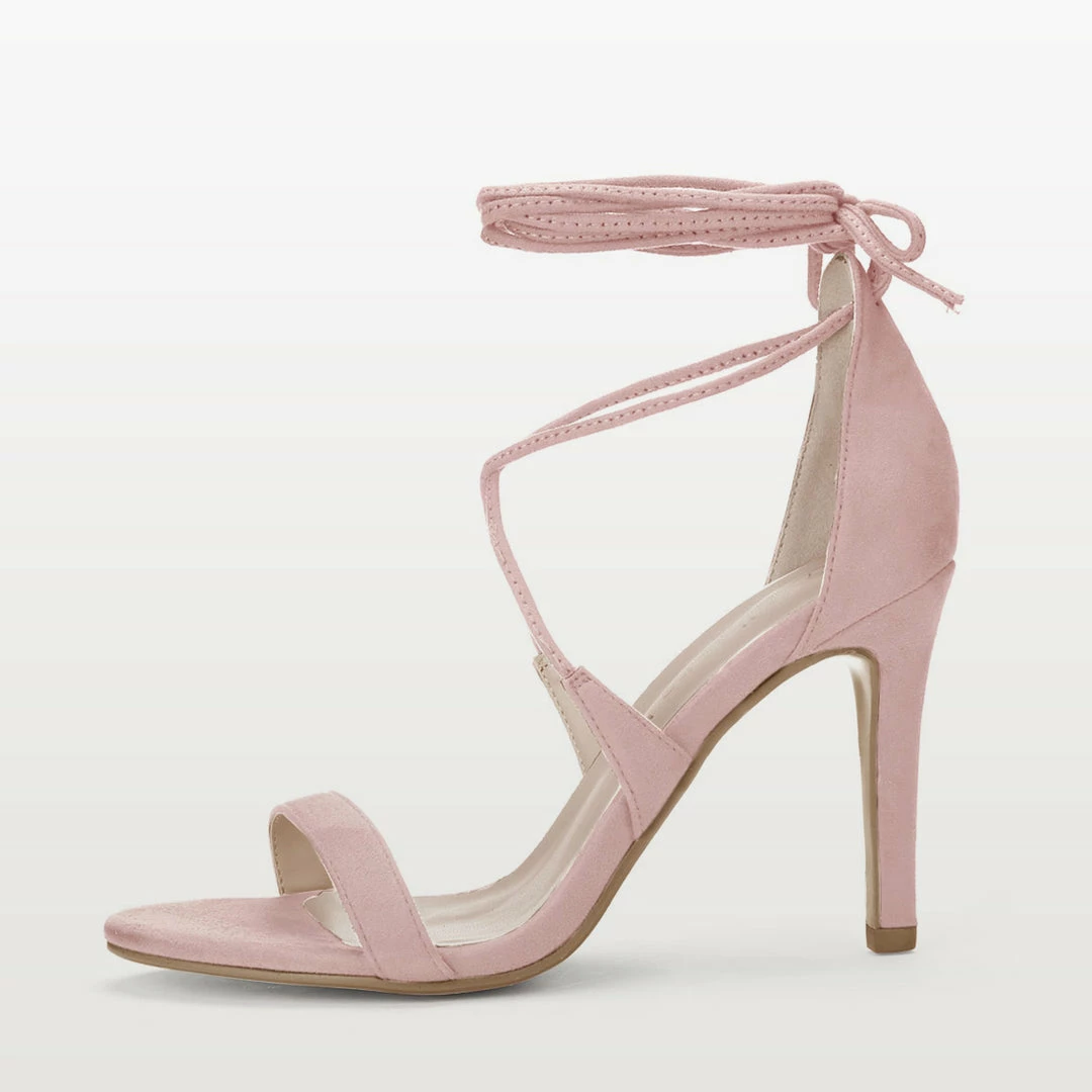 Allegra K Women Open Toe Stiletto High Heel Lace-Up Sandals Shoes 12 Allegra K Women Open Toe Stiletto High Heel Lace-Up Sandals Shoes