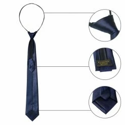 Allegra K Men‘s Adjustable Zipper Straps Solid Color Necktie Business Interview Tie