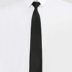 Allegra K Men‘s Adjustable Zipper Straps Solid Color Necktie Business Interview Tie