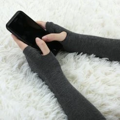 Allegra K Accessories Women's Arm Warmers Winter Knitted Cold Elbow Long Fingerless Gloves