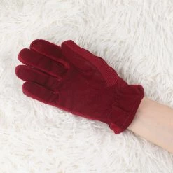 Allegra K Leopard Pattern Full Finger Knitted Gloves For Ladies