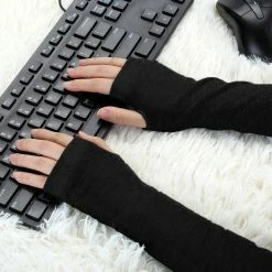 Allegra K 277-T888 Unisex Classic Fashion Stretch Fingerless Arm Warmmer Oversleeve