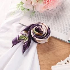 Allegra K Women Circle Pattern Square Neck Scarf Neckerchief 51cm X 51cm Accessories