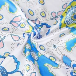 Allegra K Women Circle Pattern Square Neck Scarf Neckerchief 51cm X 51cm Accessories