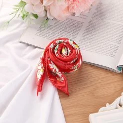 Allegra K Women Circle Pattern Square Neck Scarf Neckerchief 51cm X 51cm Accessories