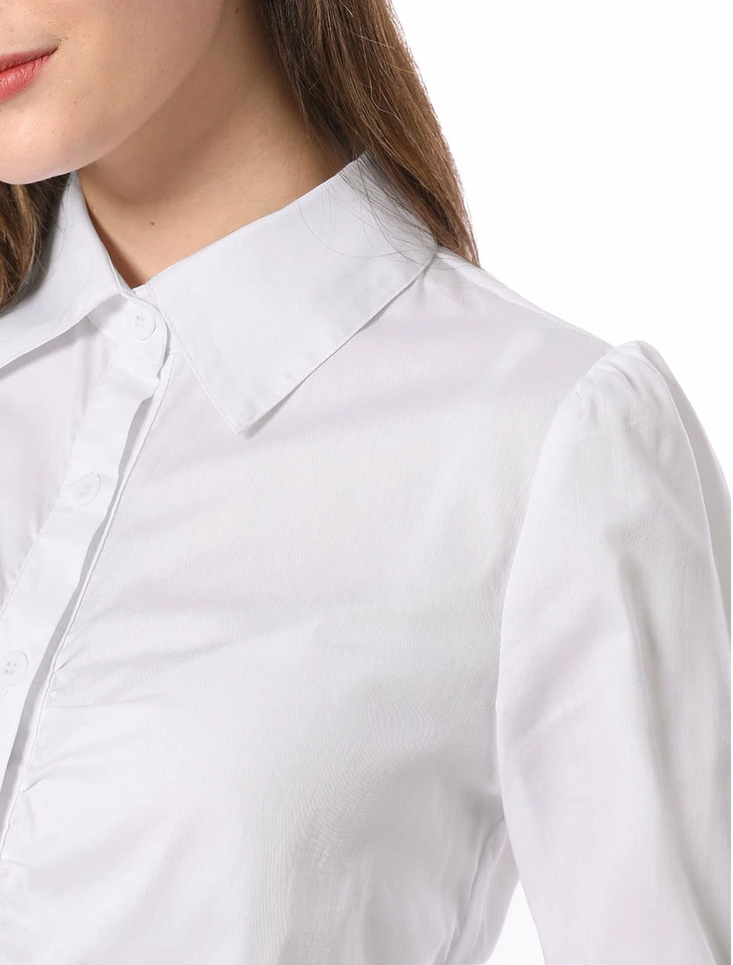 Women Allegra K Single Breasted Long Sleeves Slim Fit Ruched Front Shirt 9 Women Allegra K Single Breasted Long Sleeves Slim Fit Ruched Front Shirt