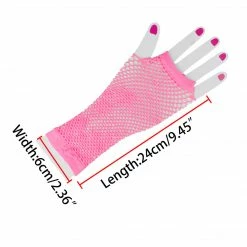 Allegra K Pair Elastic Mesh Fishnet Elbow Fingerless Goth Arm Warmers For Women Accessories
