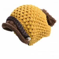 Allegra K Accessories YM-22 Woman Chic Contrast Color Pom Pom Top Design Winter Knitted Hat