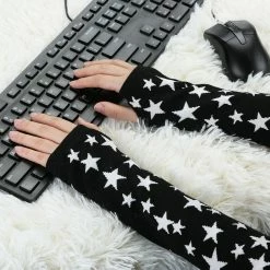 Allegra K Accessories Women's Arm Warmers Winter Knitted Cold Elbow Long Fingerless Gloves