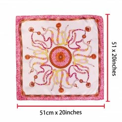 Allegra K Women Circle Pattern Square Neck Scarf Neckerchief 51cm X 51cm Accessories