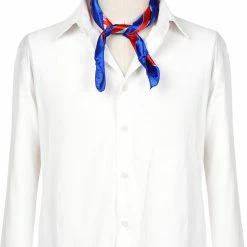 Allegra K Accessories Flower Print Stripe Polyester Neck Scarf Neckerchief For Women