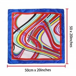 Allegra K Accessories Flower Print Stripe Polyester Neck Scarf Neckerchief For Women