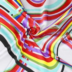 Allegra K Accessories Flower Print Stripe Polyester Neck Scarf Neckerchief For Women