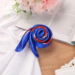 Allegra K Accessories Flower Print Stripe Polyester Neck Scarf Neckerchief For Women