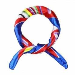 Allegra K Accessories Flower Print Stripe Polyester Neck Scarf Neckerchief For Women