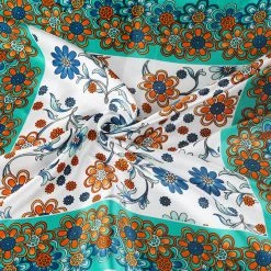 Allegra K Women Circle Pattern Square Neck Scarf Neckerchief 51cm X 51cm Accessories