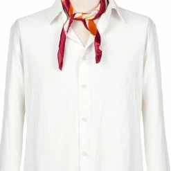 Allegra K Accessories Flower Print Stripe Polyester Neck Scarf Neckerchief For Women