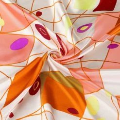 Allegra K Accessories Flower Print Stripe Polyester Neck Scarf Neckerchief For Women