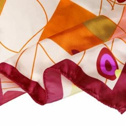 Allegra K Accessories Flower Print Stripe Polyester Neck Scarf Neckerchief For Women