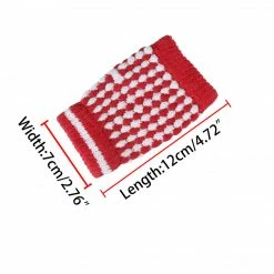 Allegra K Women Winter Palm Warmer Rhombic Ribbed Thumbhole Knitted Fingerless Gloves Accessories