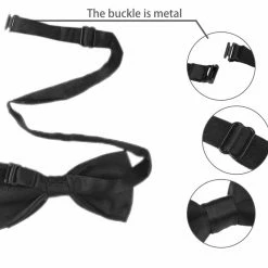 Allegra K Men's Adjustable Bow Tie Neck Pre-tied Solid Party Prom Tuxedo Bowknot Bowtie Accessories