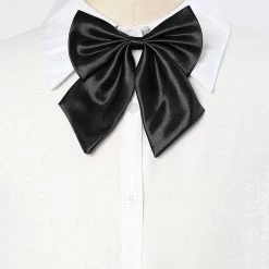 Allegra K Accessories Adjustable Solid Color Uniform Pre-tied Bowknot Halter Neck Bow Tie For Women
