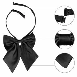 Allegra K Accessories Adjustable Solid Color Uniform Pre-tied Bowknot Halter Neck Bow Tie For Women