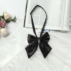Allegra K Accessories Adjustable Solid Color Uniform Pre-tied Bowknot Halter Neck Bow Tie For Women