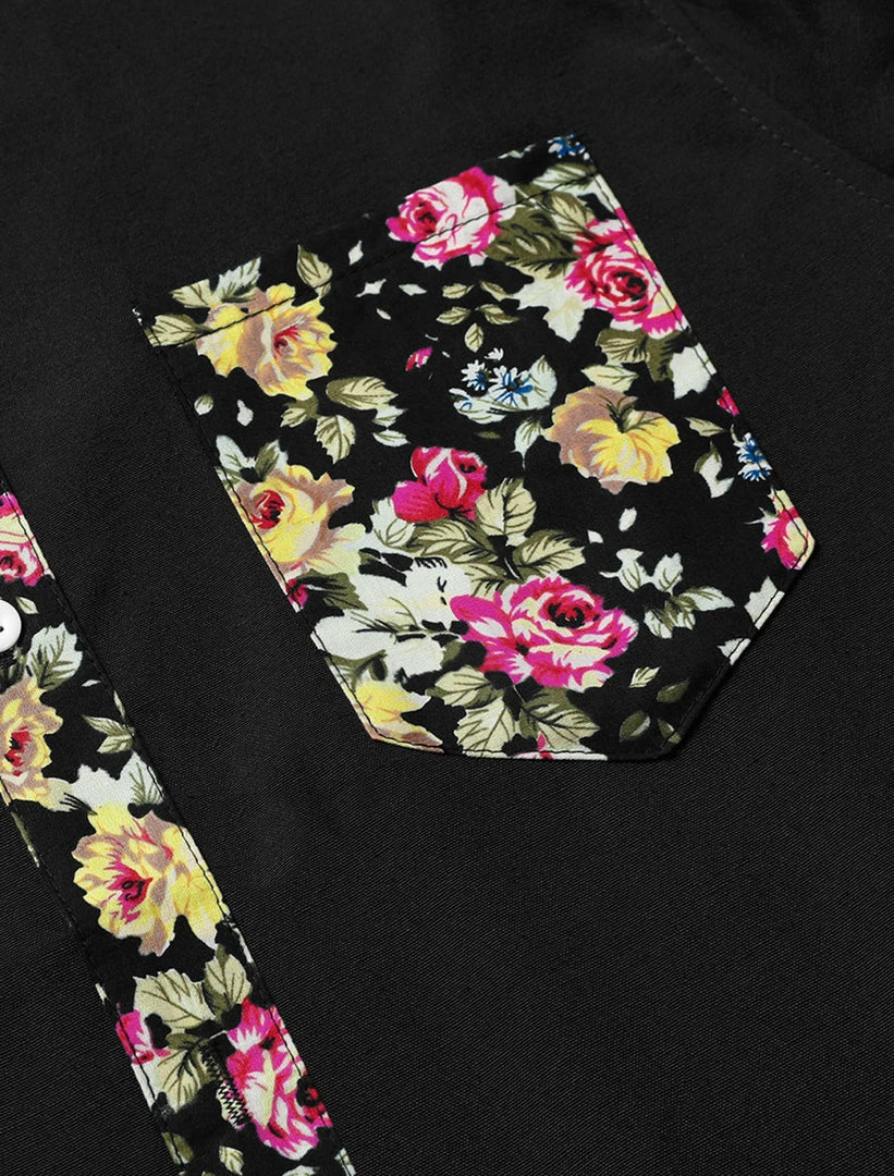 Allegra K 1310 8838 Men Summer Floral Print Pocket Short Sleeve Button Down Hawaiian Shirt 44 Allegra K 1310 8838 Men Summer Floral Print Pocket Short Sleeve Button Down Hawaiian Shirt