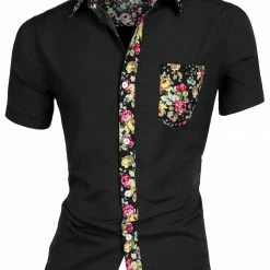 Allegra K 1310 8838 Men Summer Floral Print Pocket Short Sleeve Button Down Hawaiian Shirt 101 Allegra K 1310 8838 Men Summer Floral Print Pocket Short Sleeve Button Down Hawaiian Shirt