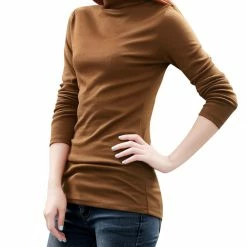 Allegra K Long Sleeves Turtle Neck Slim Top 62 Allegra K Long Sleeves Turtle Neck Slim Top