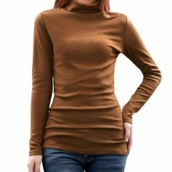 Allegra K Long Sleeves Turtle Neck Slim Top 60 Allegra K Long Sleeves Turtle Neck Slim Top