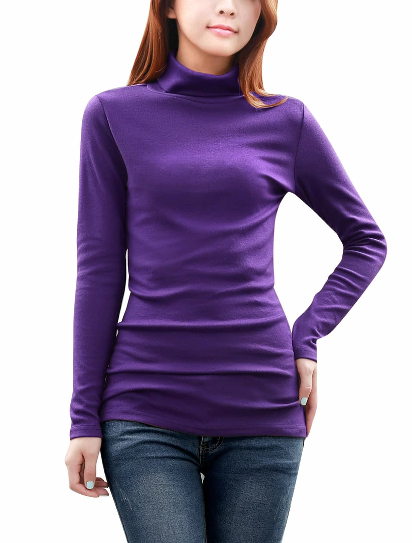 Allegra K Long Sleeves Turtle Neck Slim Top 18 Allegra K Long Sleeves Turtle Neck Slim Top
