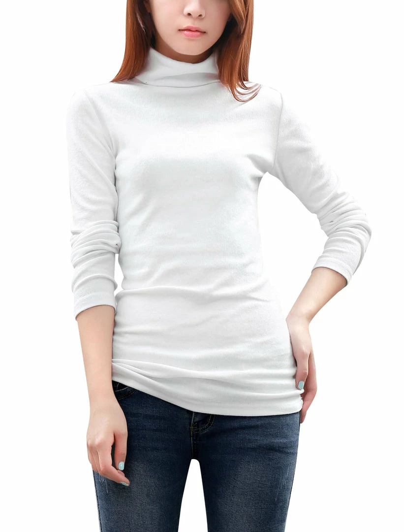 Allegra K Long Sleeves Turtle Neck Slim Top 12 Allegra K Long Sleeves Turtle Neck Slim Top