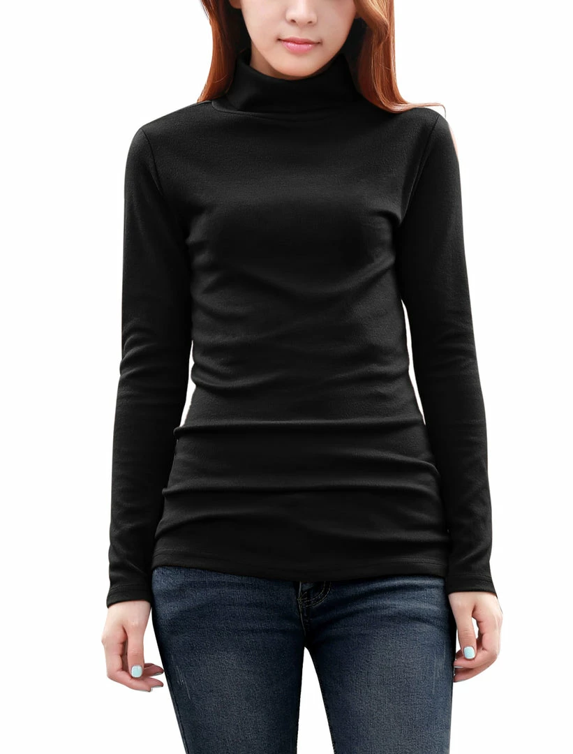 Allegra K Long Sleeves Turtle Neck Slim Top 5 Allegra K Long Sleeves Turtle Neck Slim Top