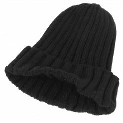 Allegra K Outdoor Winter Ribbed Roll Up Hem Cuff Knitted Warm Hat Beanie Cap Accessories