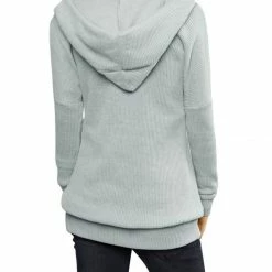 Allegra K Shawl Collar Buttons Decor Hooded Tunic Sweater