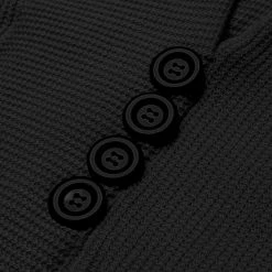 Allegra K Shawl Collar Buttons Decor Hooded Tunic Sweater