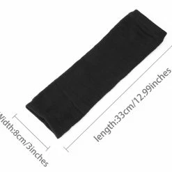 Allegra K Women Long Stripe Thumbhole Fingerless Gloves Elbow Length Arm Warmers