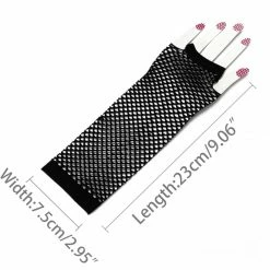 Allegra K Woman Elbow Length Elastic Fishnet Fingerless Arm Warmers Gloves 1 Pair