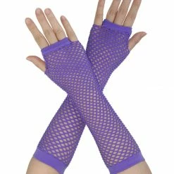 Allegra K Woman Elbow Length Elastic Fishnet Fingerless Arm Warmers Gloves 1 Pair