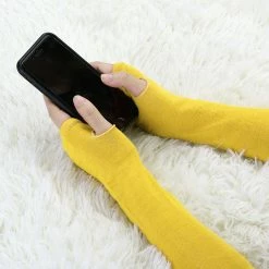 Allegra K Accessories Women's Arm Warmers Winter Knitted Cold Elbow Long Fingerless Gloves